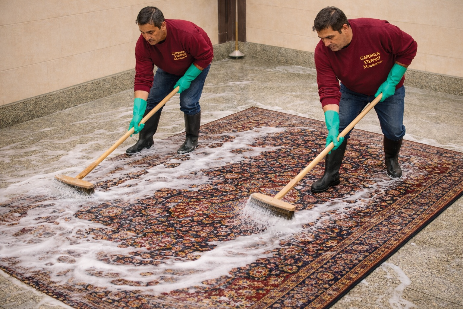 Orientteppich Restauration und Reparatur – Nachknüpfen von Mottenstellen in der Manufaktur